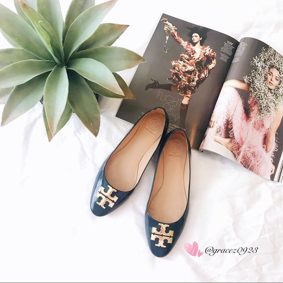 Tory Burch Shoes - Tory Burch Logo flats dark blue